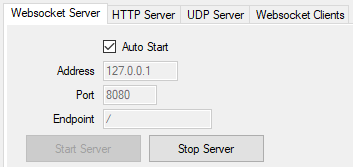 Websocket Server settings
